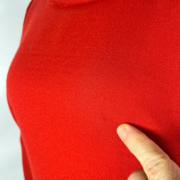 J. Crew Factory Sz 6 Red 3/4 Sleeve Wool Blend Dress Zip Back Lined 95620 - Picture 4 of 11